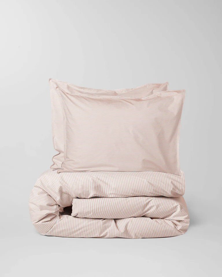 Suite702 Bettbezug STRIPE peach ecru Baumwolle | 135x200cm - Sir Henrys