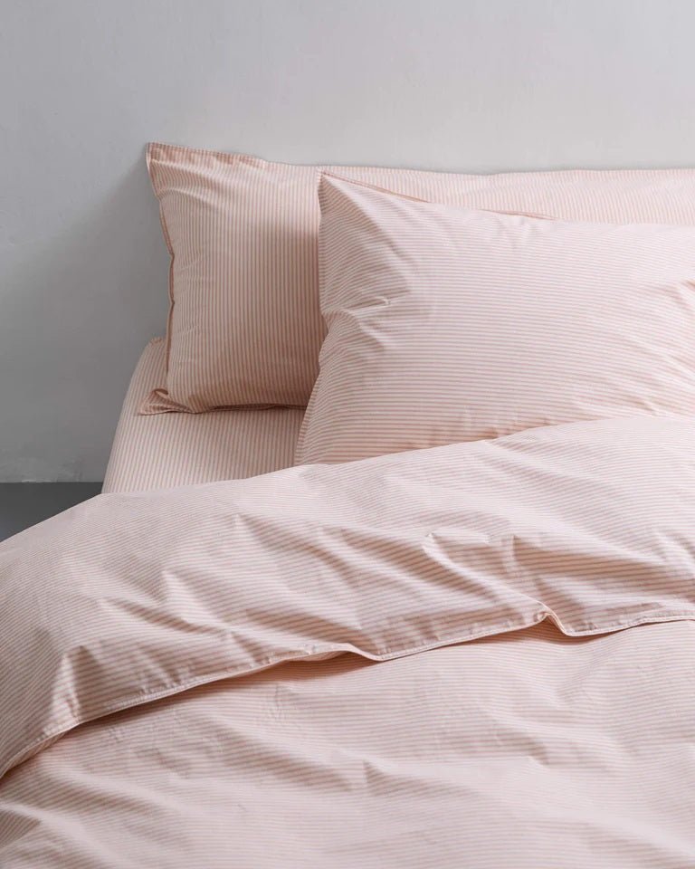 Suite702 Bettbezug STRIPE peach ecru Baumwolle | 135x200cm - Sir Henrys