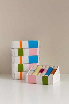 Suite702 Gästehandtuch GESCHENK 6er Set creme gestreift | 30x30cm - Sir Henrys
