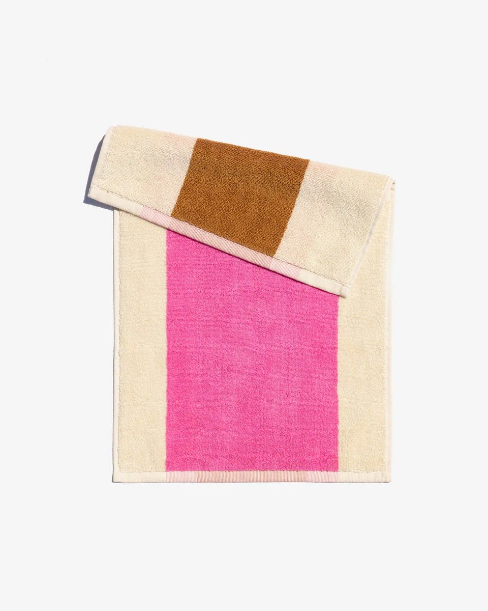 Suite702 Gästehandtuch PINK BLUE BROWN 3er Set creme gestreift | 30x50cm - Sir Henrys