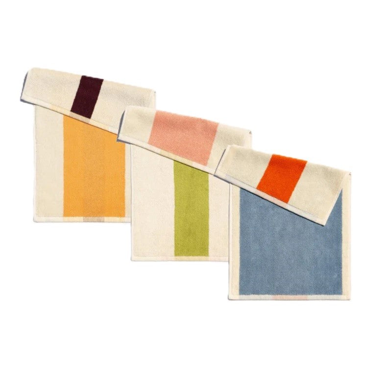 Suite702 Gästehandtuch LIME YELLOW BLUE er Set creme gestreift | 30x50cm