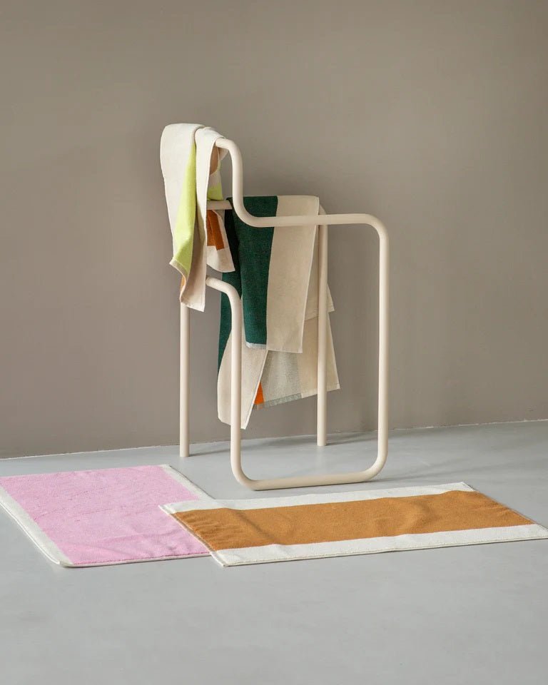 Suite702 Handtuch DARK GREEN ORANGE gestreift | 50x100cm - Sir Henrys