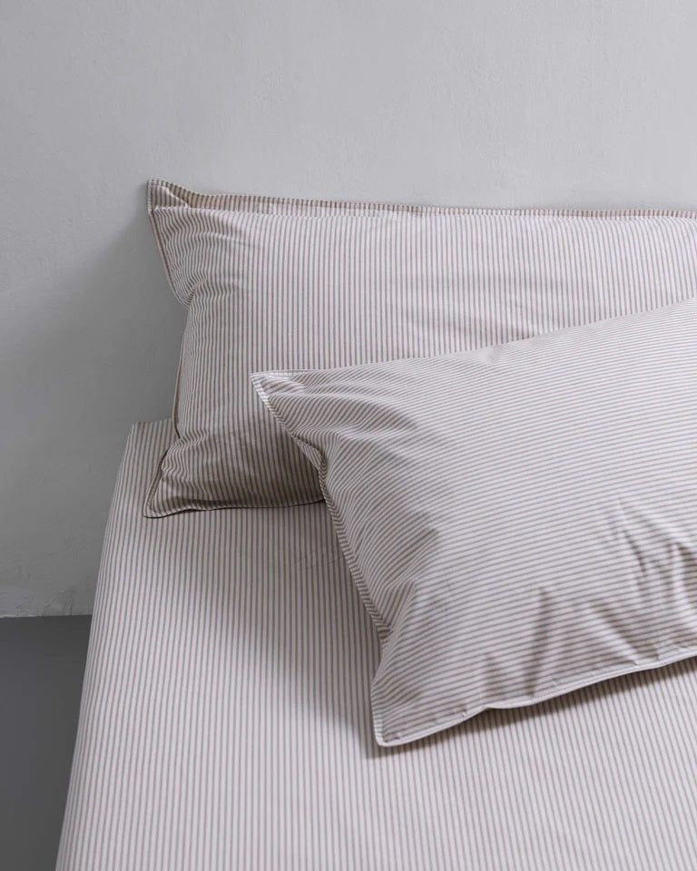 Suite702 Kissenbezug STRIPES braun ecru Baumwolle | 80x80cm - Sir Henrys