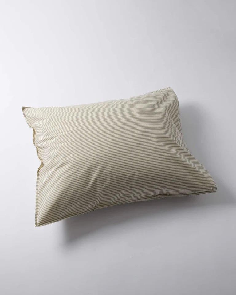 Suite702 Kissenbezug STRIPES olive ecru Baumwolle | 80x80cm - Sir Henrys