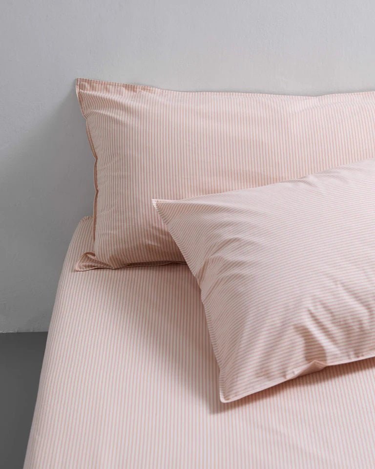 Suite702 Kissenbezug STRIPES peach ecru Baumwolle | 80x80cm - Sir Henrys