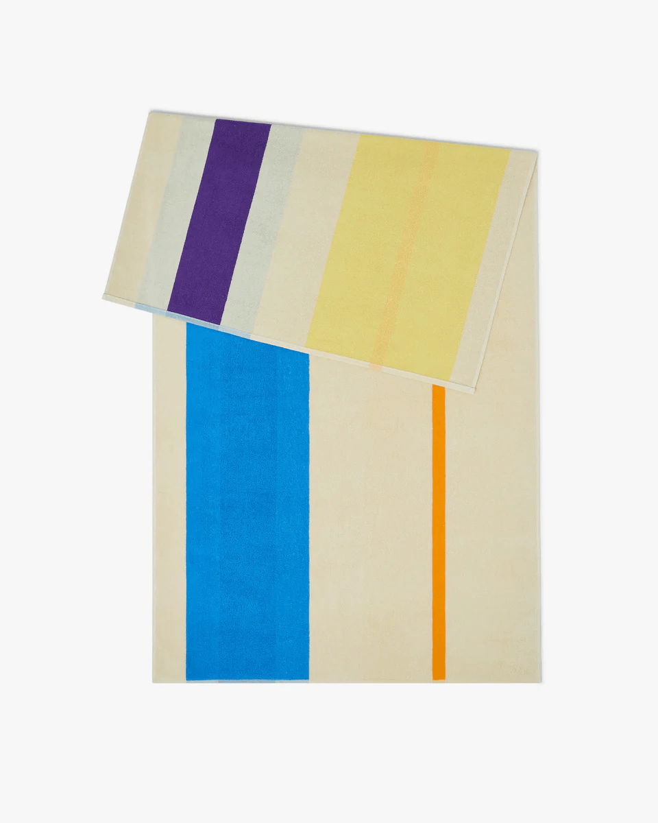 Suite702 Strandtuch AQUA creme gestreift | 90x180cm - Sir Henrys