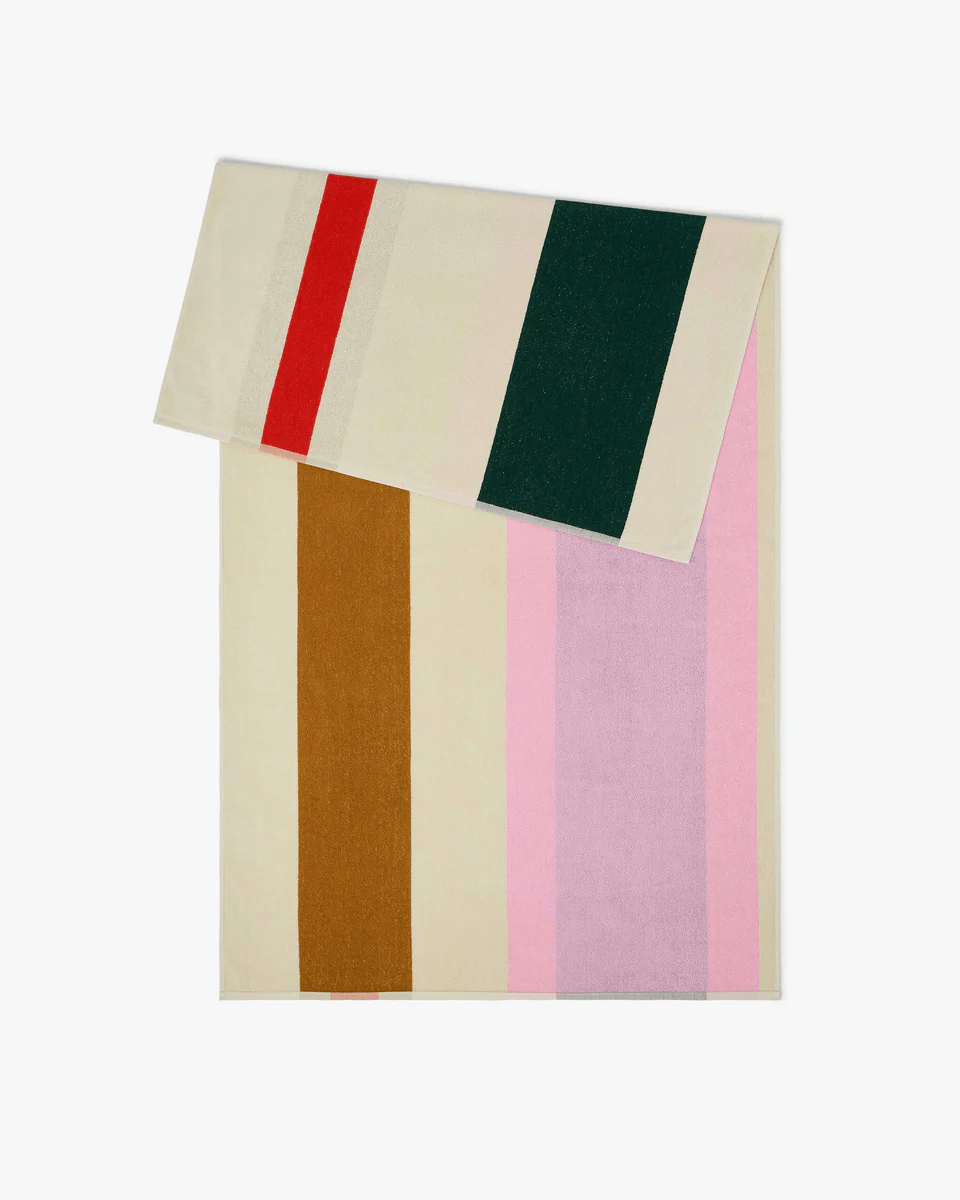 Suite702 Strandtuch RED creme gestreift | 90x180cm - Sir Henrys