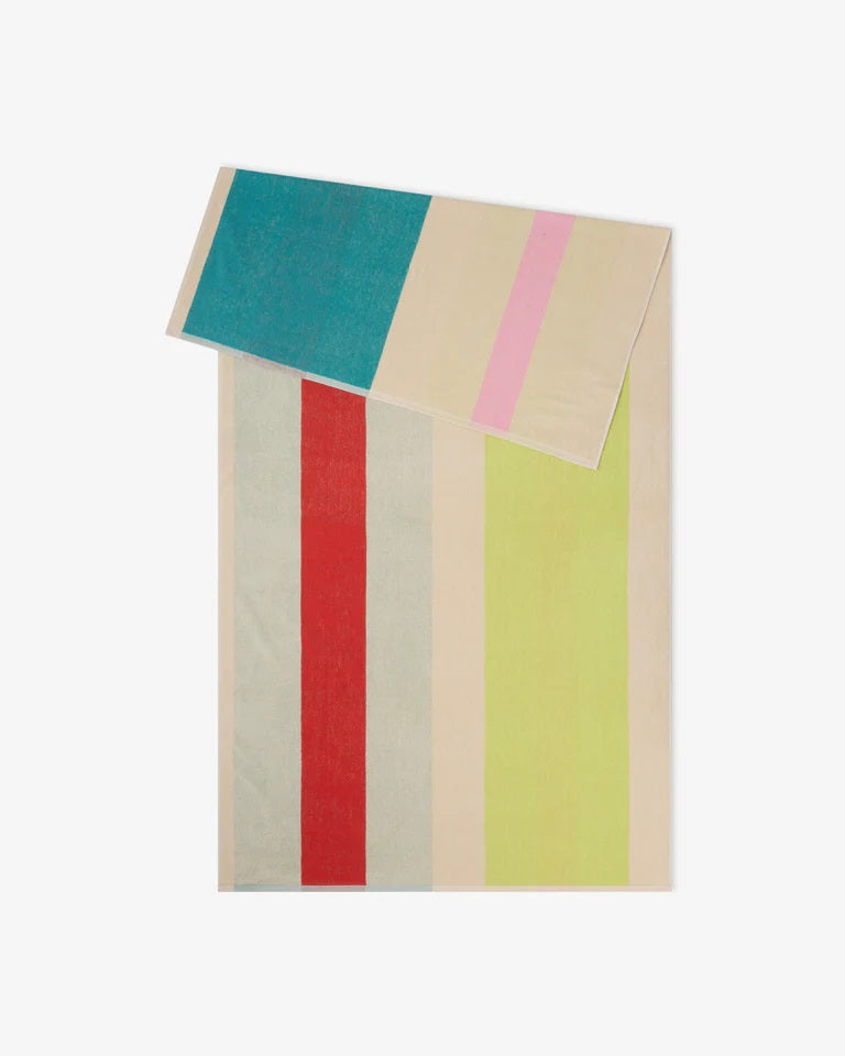 Suite702 Strandtuch PINK TURQUOISE gestreift | 90x180cm