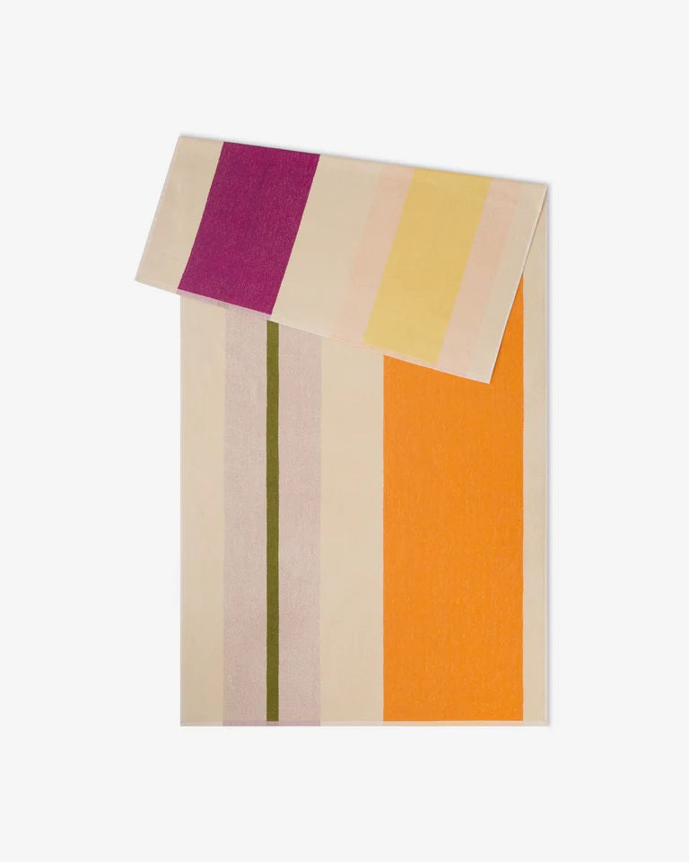 Suite702 Strandtuch YELLOW FUCHSIA gestreift | 90x180cm