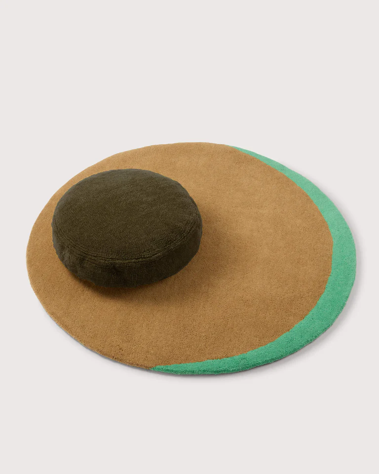 Suite702 Kissenbezug bigDot Furry DARK OLIVE grün | Ø50cm