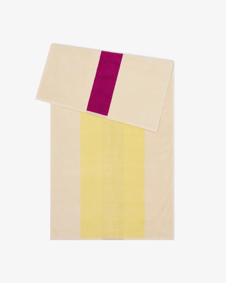 Suite702 Badetuch YELLOW FUCHSIA gestreift | 70x140cm