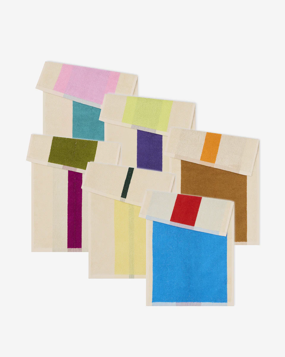 Suite702 Gästehandtuch COLOUR COMBI 6er Set creme gestreift | 30x50cm