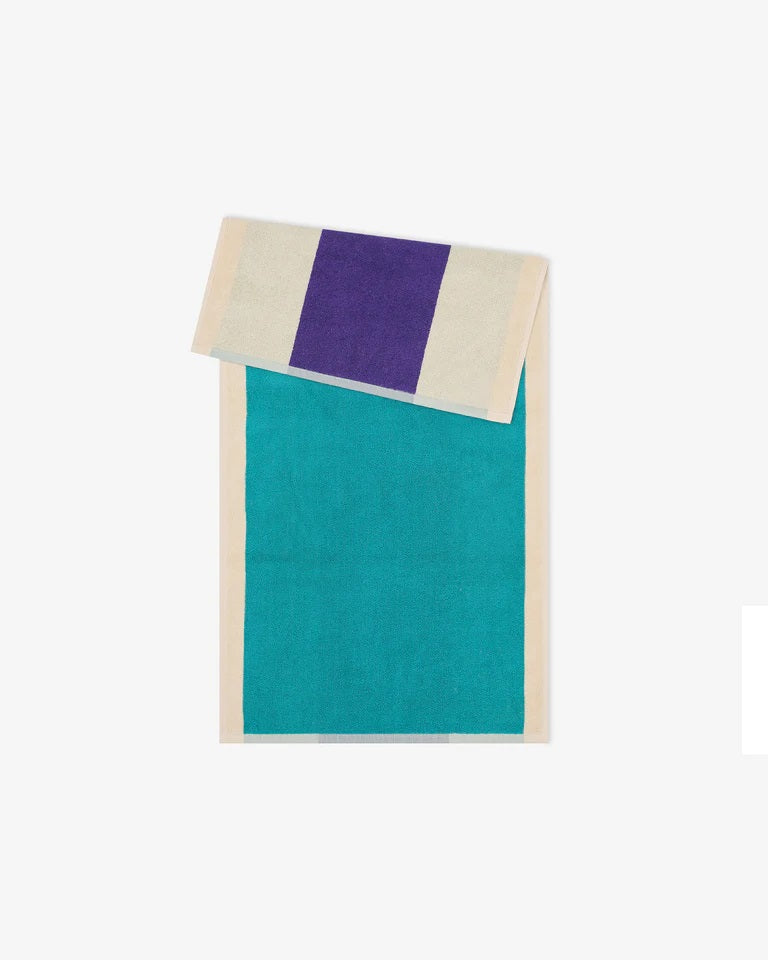 Suite702 Handtuch TURQUOISE PURPLE gestreift | 50x100cm