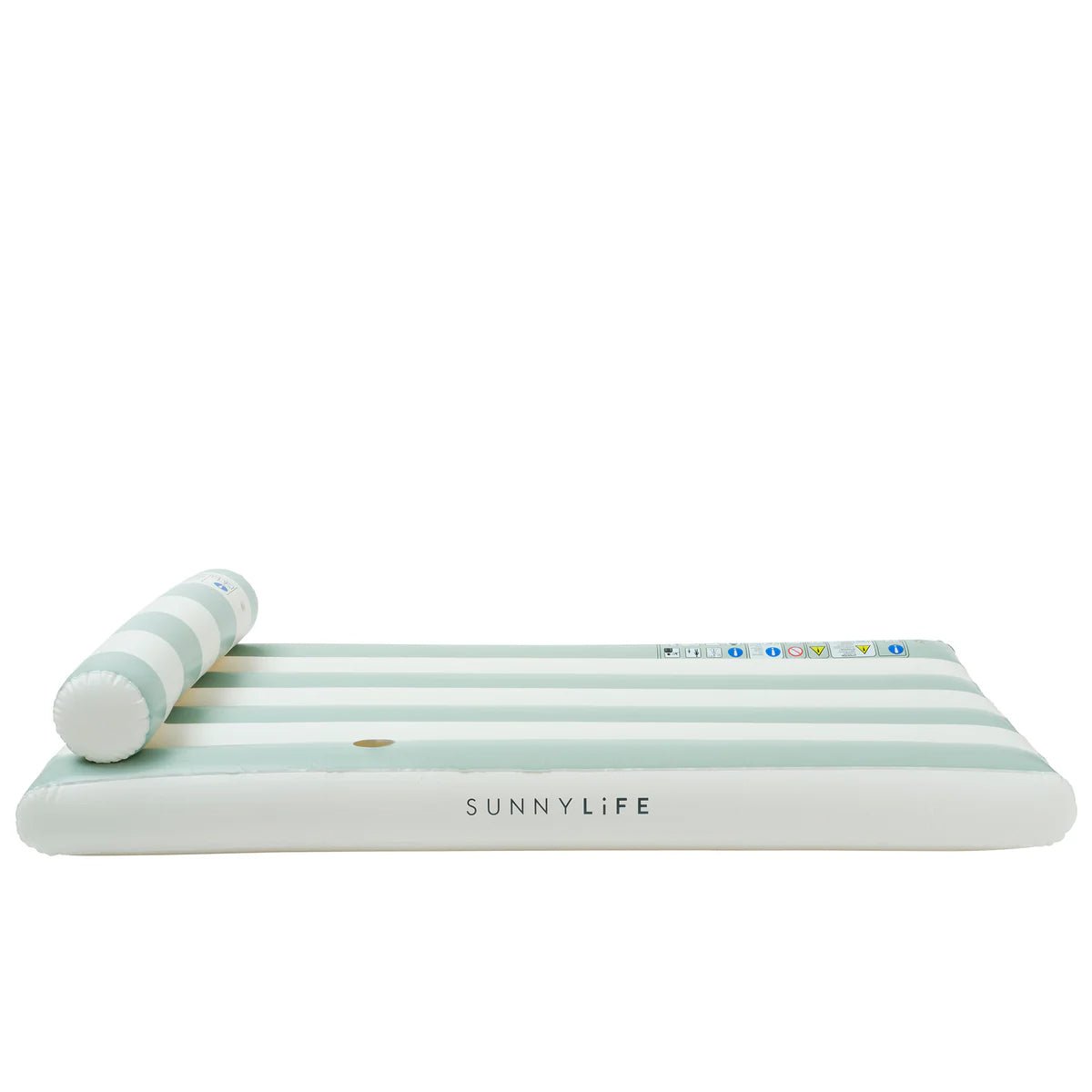 Sunnylife Luftmatratze LUXE LILO STRIPE grün creme gestreift | 180x105x30cm - Sir Henrys