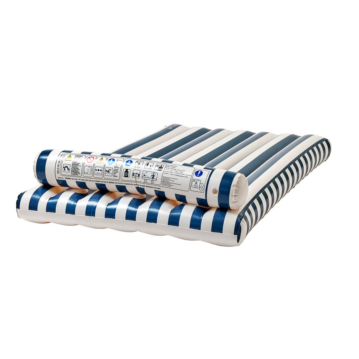 Sunnylife Luftmatraze LUXE LILO MARINE STRIPE blau weiß gestreift | 180x100x30cm - Sir Henrys