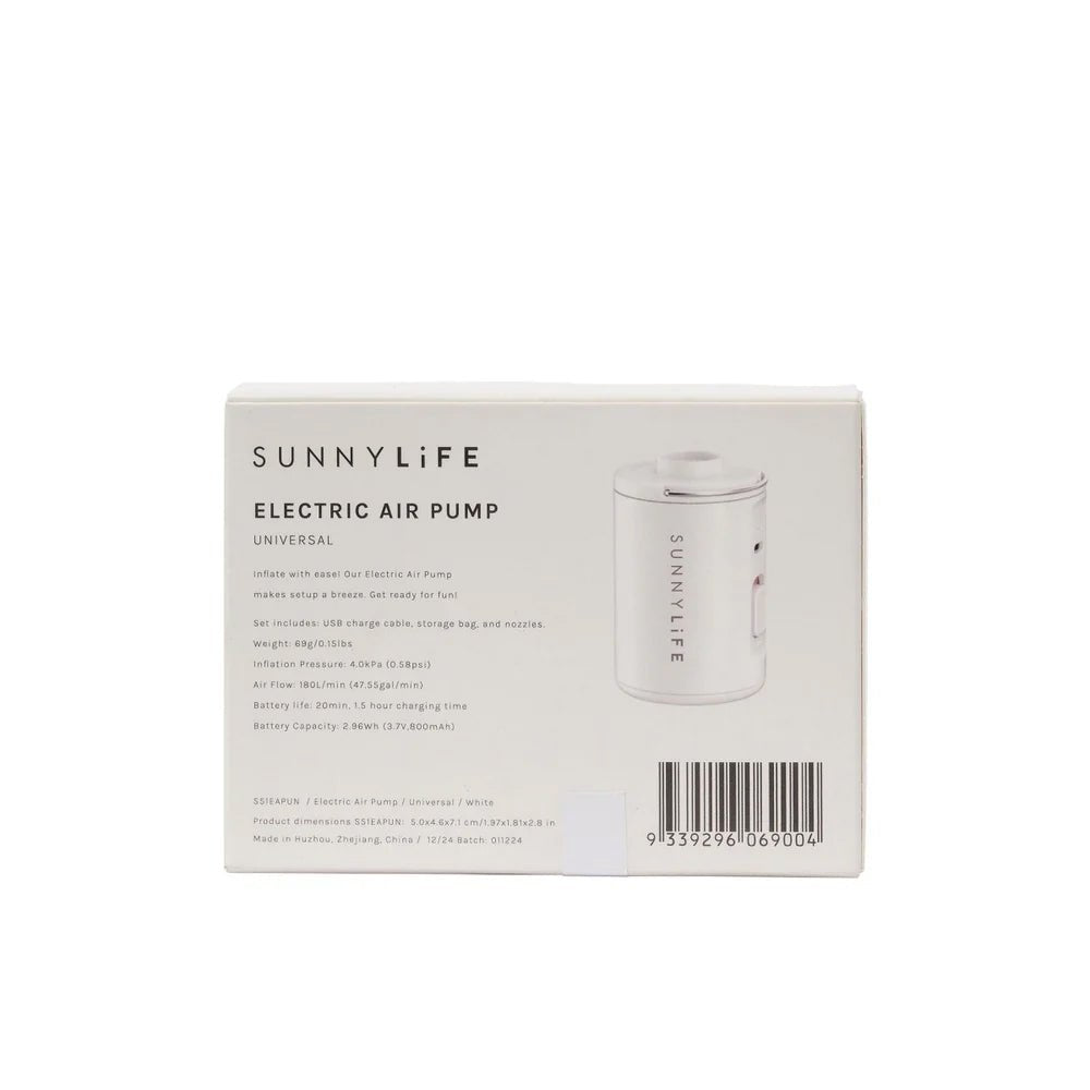Sunnylife Luftpumpe MINI WHITE elektrisch portable weiß - Sir Henrys