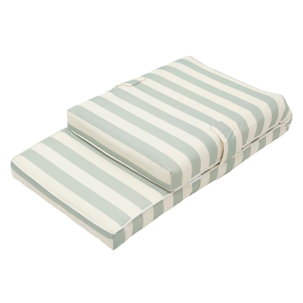 Sunnylife Outdoor Liege LUXE LOUNGER SEASAGE salbei creme gestreift | 180x56x9cm - Sir Henrys