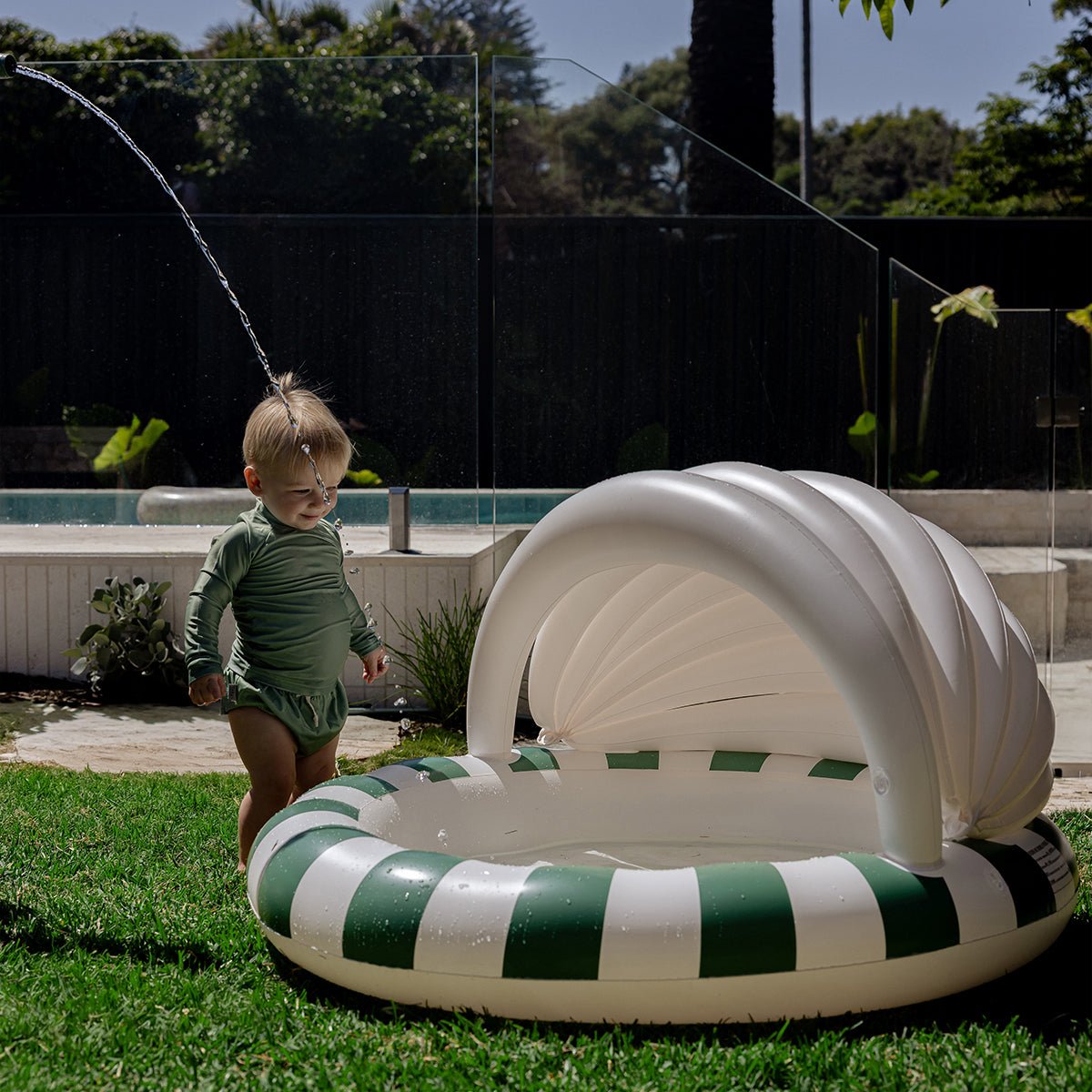 Sunnylife Pool ELI THE ELEPHANT grün creme gestreift | 120cm - Sir Henrys