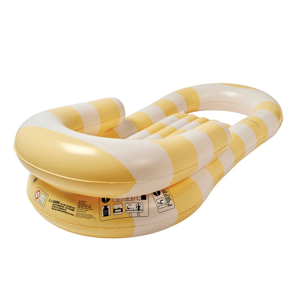 Sunnylife Pool Liege LA MER LEMON gelb creme gestreift | 158cm - Sir Henrys