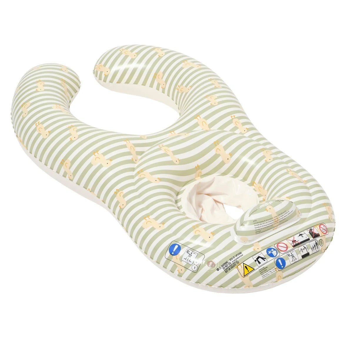 Sunnylife Schwimmring Baby FLOAT TOGETHER ENTE salbei gestreift | 110cm - Sir Henrys