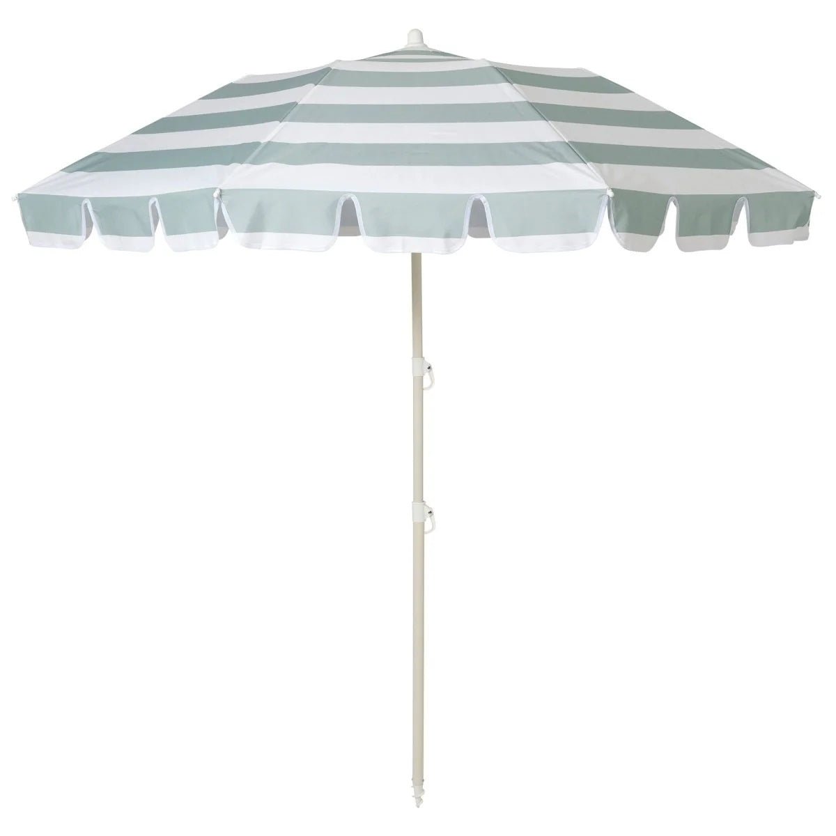 Sunnylife Sonnenschirm Strandschirm LA PALMA salbei creme gestreift | Ø 170x200cm - Sir Henrys