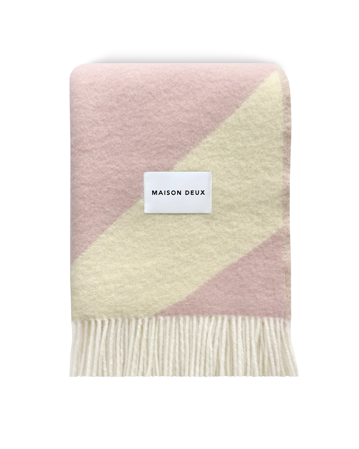 Maison Deux Kuscheldecke SWIRL buttergelb rosa | 130x200cm