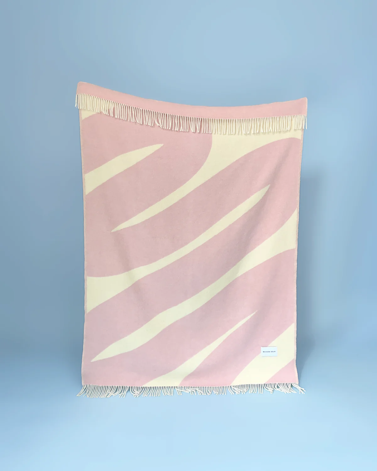 Maison Deux Kuscheldecke SWIRL buttergelb rosa | 130x200cm