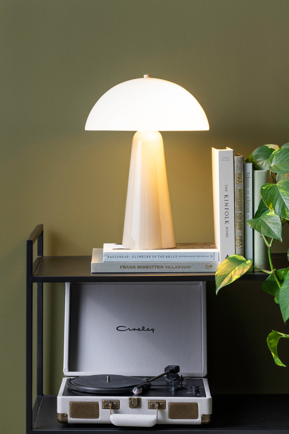 Leitmotiv Tischlampe VIDRIO CENTRO warm grey | Ø42x30cm