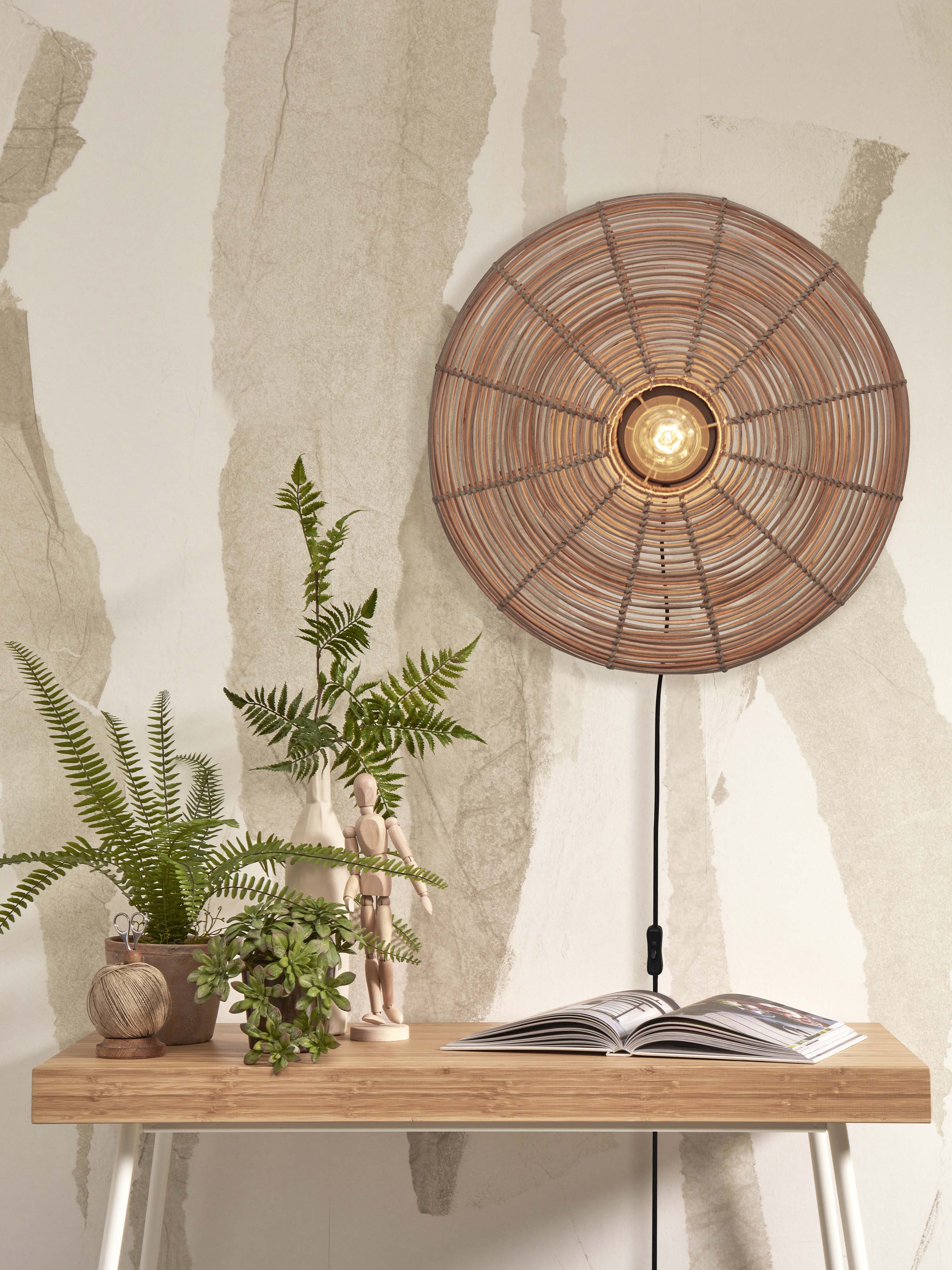 Good&Mojo Wandleuchte TANAMI braun | 55x14x55cm