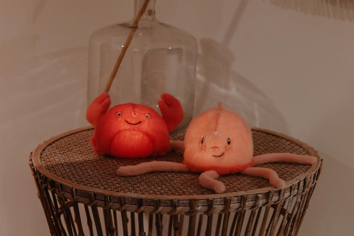 AP Junior NAchtlicht & Kuscheltier THEO THE CRAB koralle | 20x14x7cm