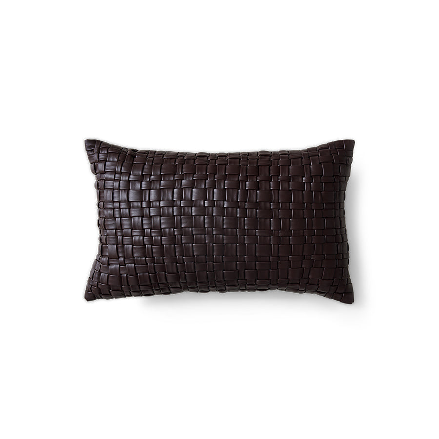 HKliving Kissen WOWEN braun Kunstleder | 50x50x4cm