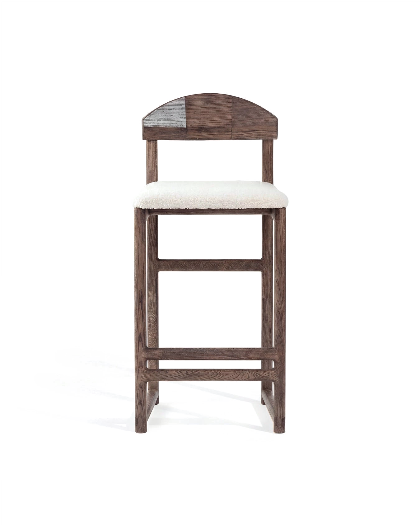 by Crea® Barhocker TED Dunkle Eiche Bouclé Ivory