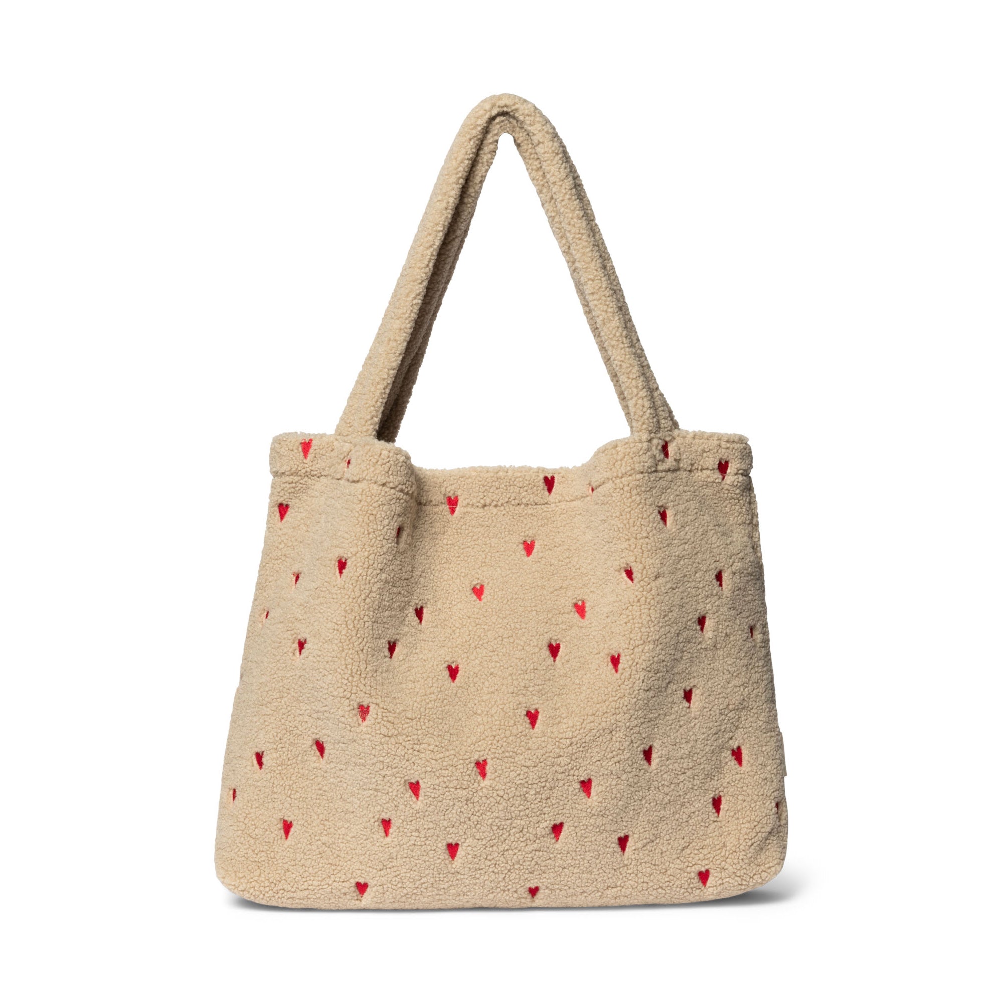 Studio Noos Tasche TEDDY HEARTS MOM-BAG ecru rot | 58x42cm