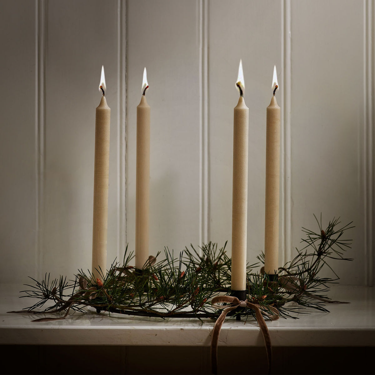 Tine K Home Stabkerze CANDLE SAND 8er Set beige | 2,2x30cm