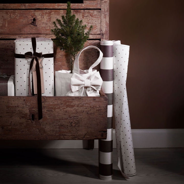 Tine K Home Geschenkpapier WRAPPING STRIPE MOCCA braun | 70cmx10m
