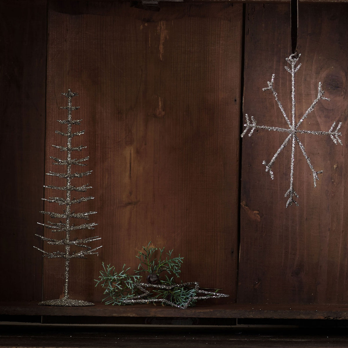 Tine K Home Weihnachtsbaum GLITTER TREE silber glitzer | 30cm