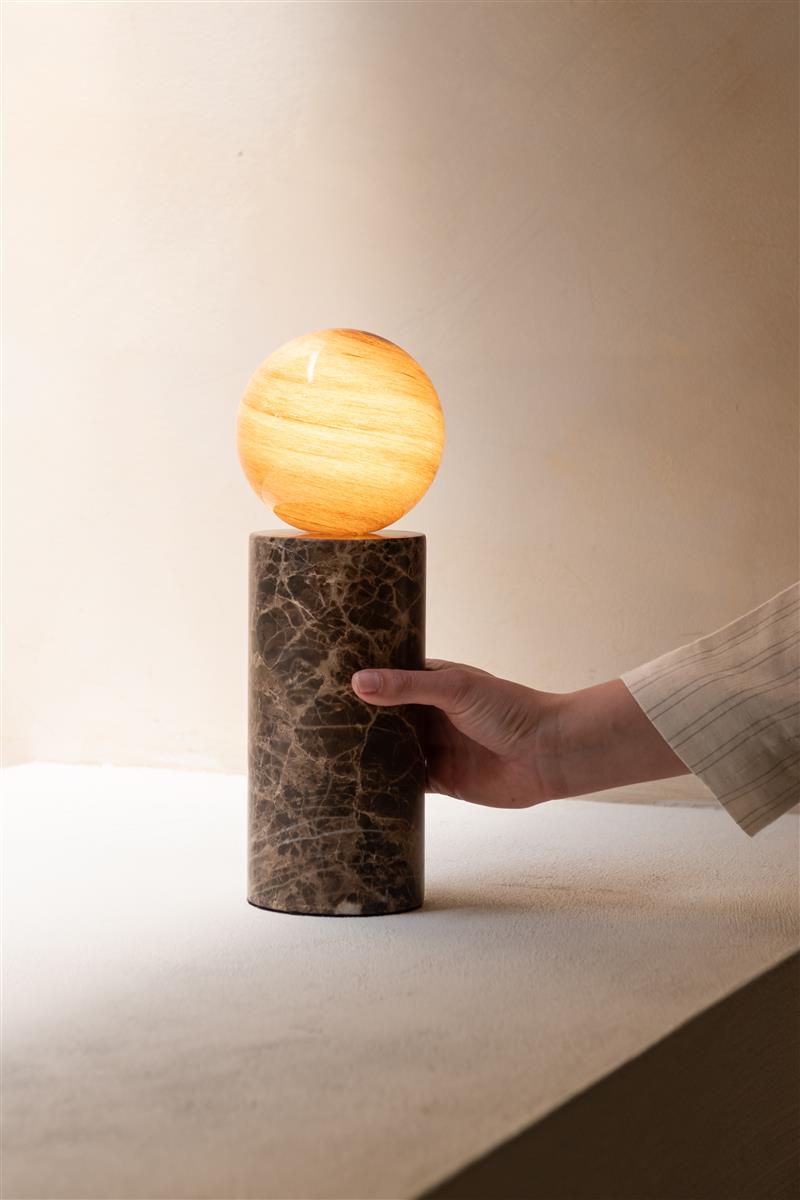 It's about RoMi Tischlampe TIVOLI braun | 12x12x33cm