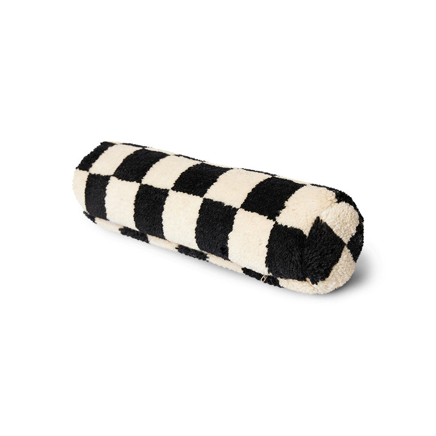 HKliving Kissen Rolle BLACK&WHITE schwarz weiß | Ø13x50cm
