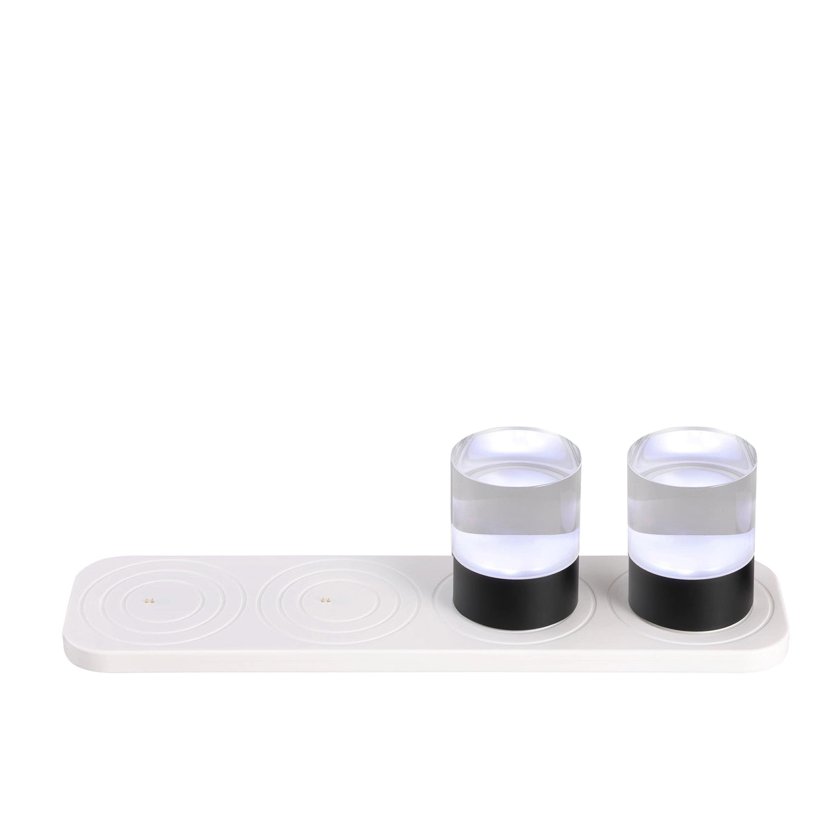 UYUNI Lighting Ladestation LED Stumpenkerzen für 4 Stück weiß | 34,5x9 cm