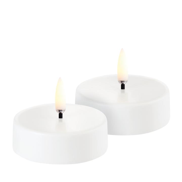 UYUNI Lighting LED Maxi Teelicht RECHARGEABLE 2er Set weiß | Ø6x2,3cm