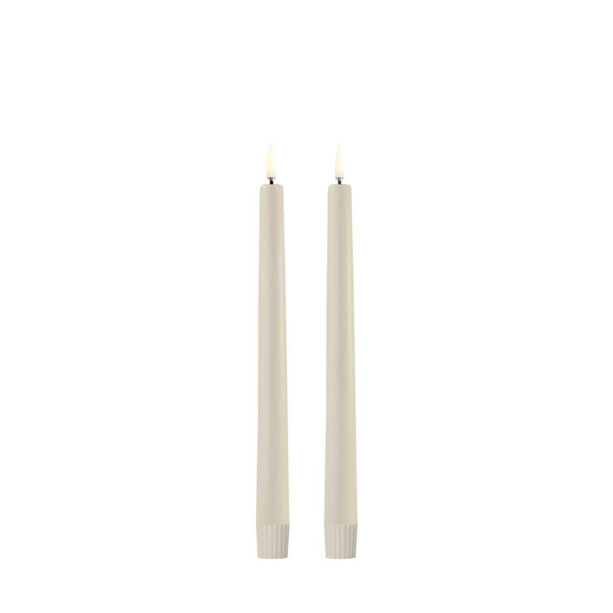 UYUNI Lighting LED Stabkerze OYSTER GREY 2er Set | Ø2,3x25 cm