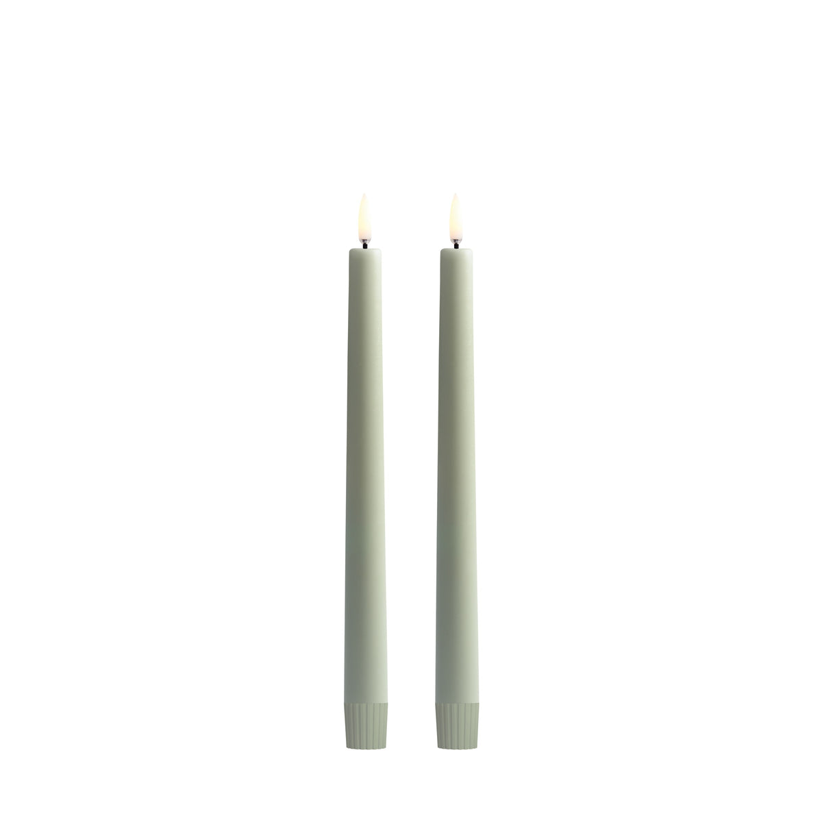 UYUNI Lighting LED Stabkerze SAGE GREEN 2er Set hellgrün | Ø2,3x25 cm