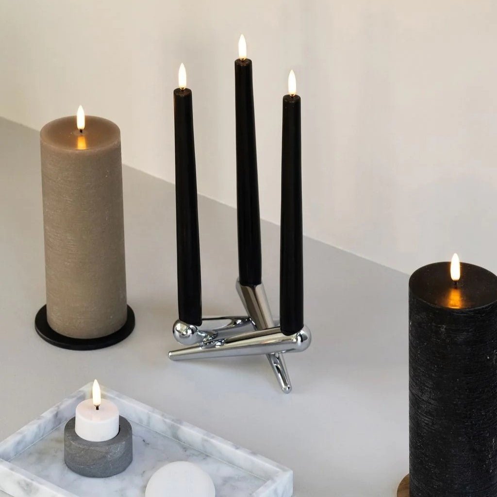 Uyuni Lighting LED Stabkerze 2er Set BLACK schwarz | Ø2,3x25cm - Sir Henrys