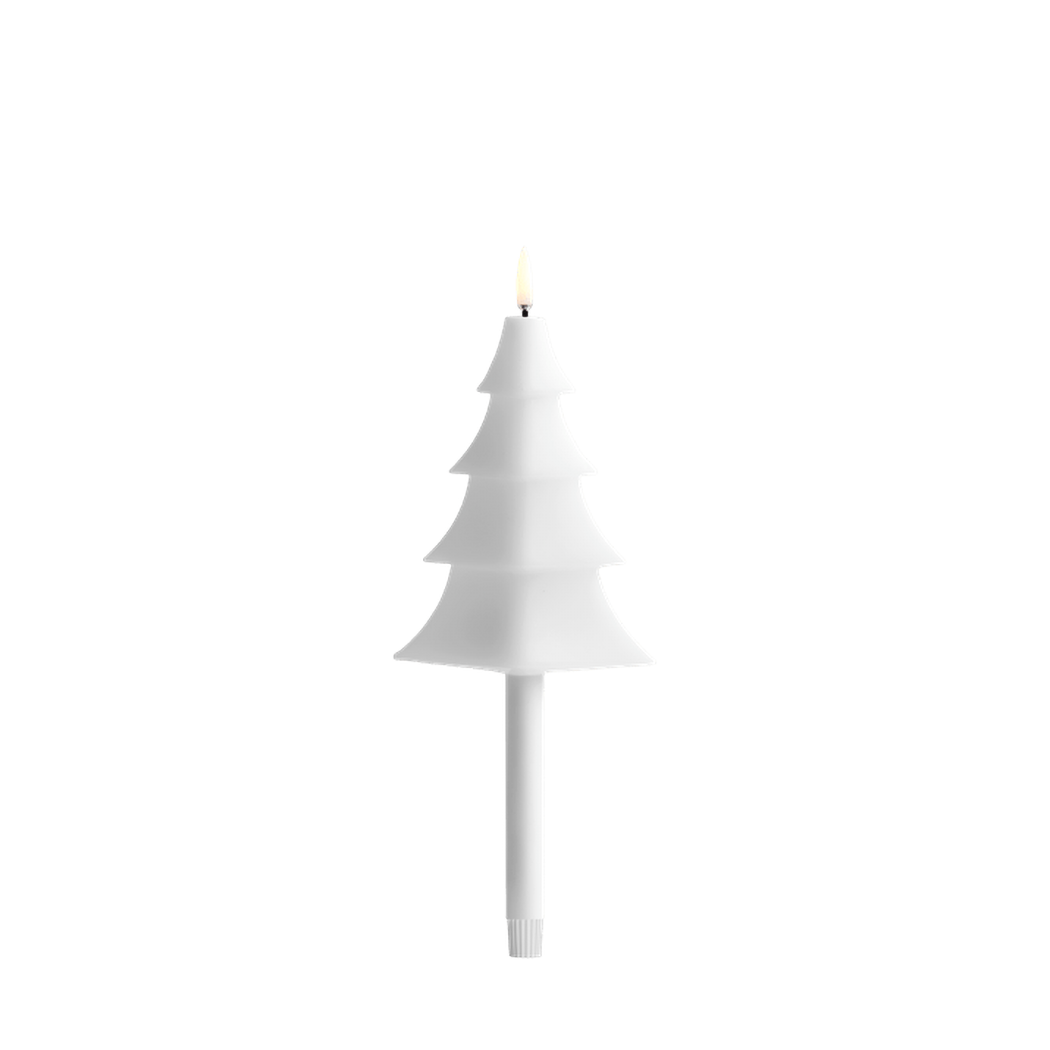 UYUNI Lighting LED Stabkerze MINI XMAS TREE WHITE weiß | Ø1,3x25cm