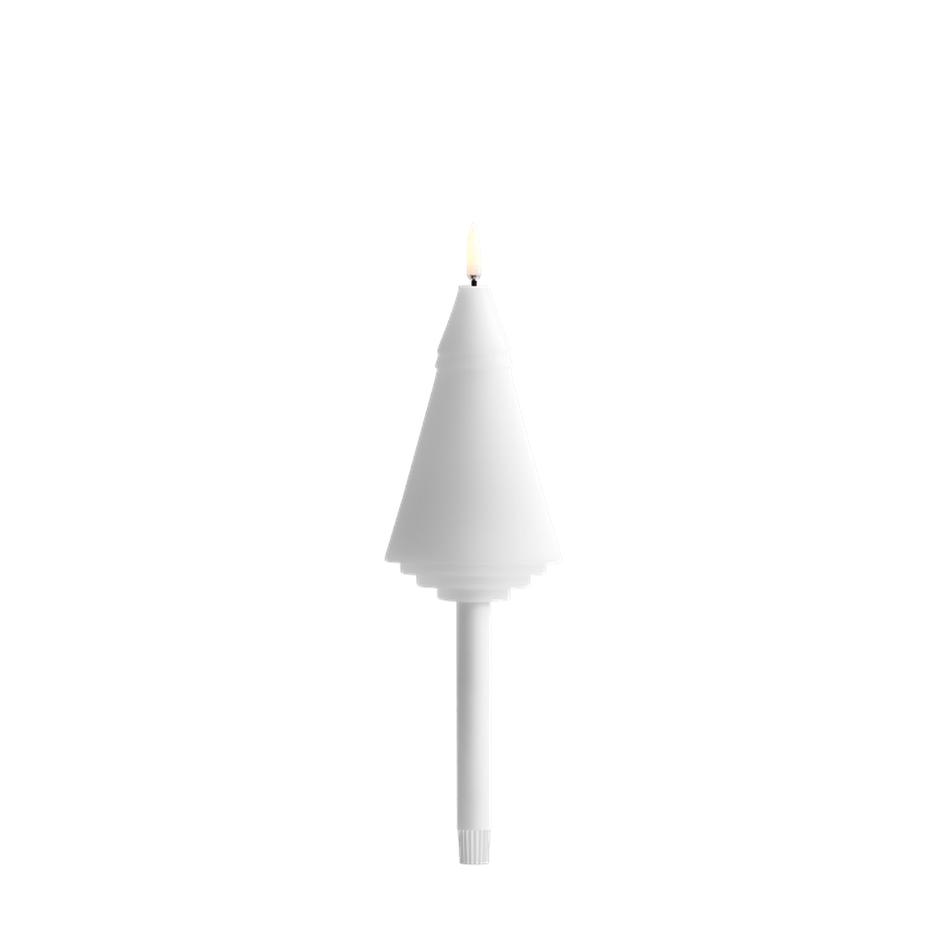 UYUNI Lighting LED Stabkerze MINI XMAS TREE WHITE weiß| Ø1,3x25cm