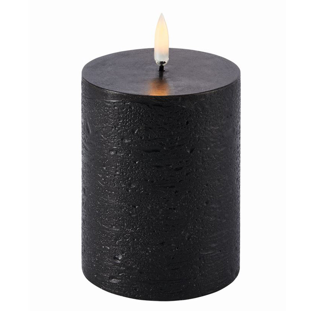 Uyuni Lighting LED Stumpenkerze FOREST BLACK schwarz Ø8x10cm - Sir Henrys