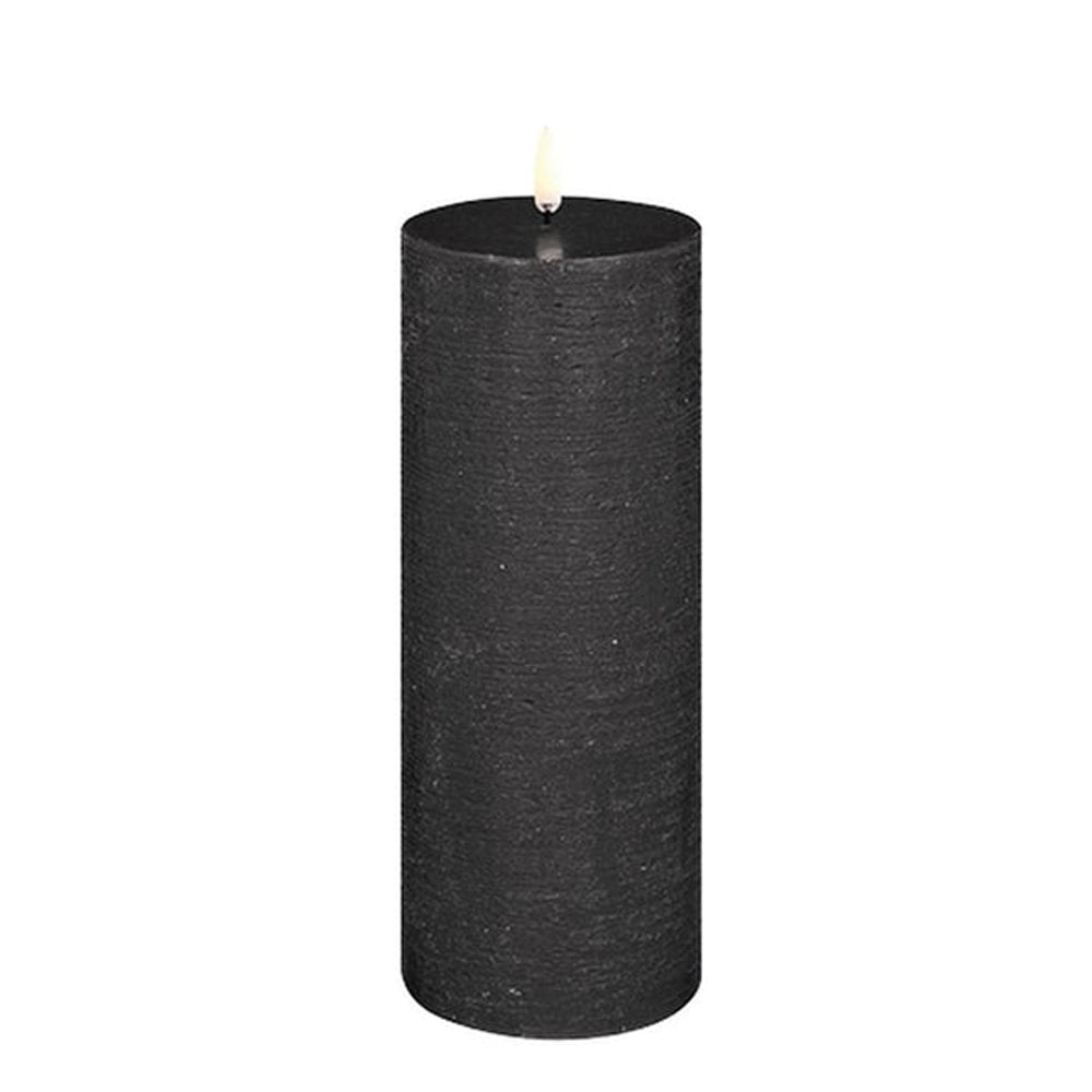 Uyuni Lighting LED Stumpenkerze FOREST BLACK schwarz | Ø8x20cm - Sir Henrys