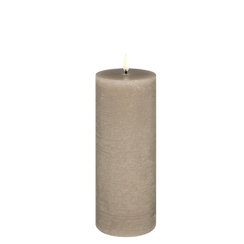 Uyuni Lighting LED Stumpenkerze SANDSTONE taupe Ø8x20cm - Sir Henrys