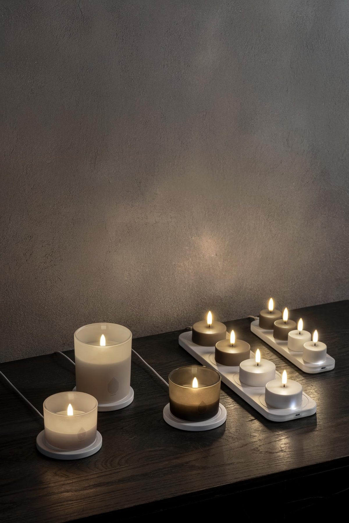 UYUNI Lighting LED Maxi Teelicht RECHARGEABLE 2er Set weiß | Ø6x2,3cm