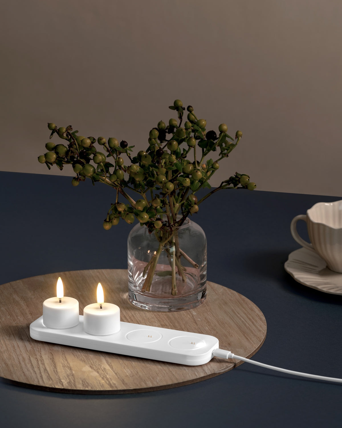 UYUNI Lighting LED Teelicht RECHARGEABLE 2er Set weiß | Ø 3,9x2,3 cm
